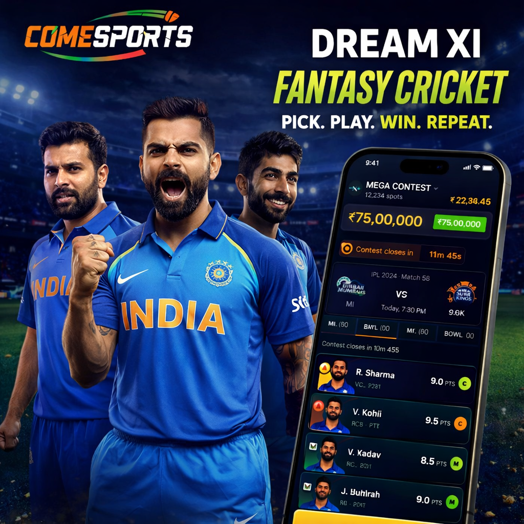 Come 247 DL fantasy cricket and India team visual